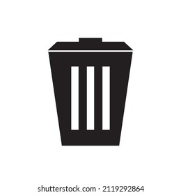 Graphic flat rubbish bin icon for your design and website