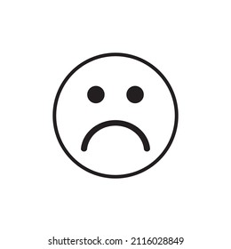 Graphic flat sad emoticon for your design and website