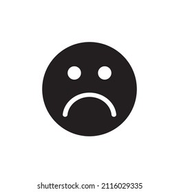 Graphic flat sad emoticon for your design and website