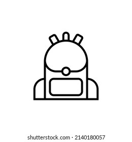Graphic flat school bag icon for your design and website
