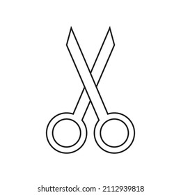 Graphic flat scissor icon for your design and website