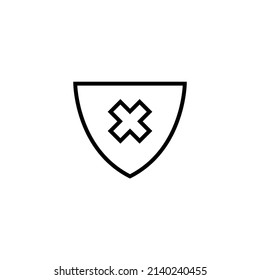 Icono de cruz de pantalla plana gráfica para su diseño y sitio web