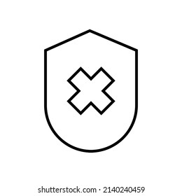 Graphic flat shield cross icon for your design and website