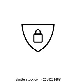 Graphic flat shield lock icon for your design and website