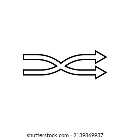Graphic flat shuffle arrow icon for your design and website