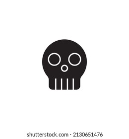 Graphic flat skull icon for your design and website