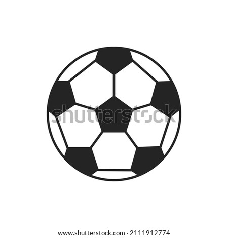 Graphic flat soccer ball icon for your design and website