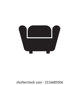 Graphic flat sofa icon for your design and website