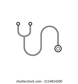 Graphic flat stethoscope icon for your design and website