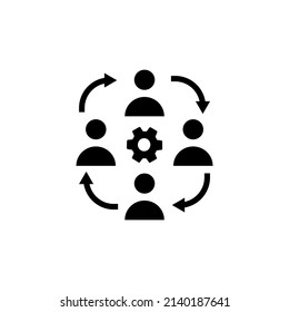 Icono gráfico de trabajo en equipo plano para su diseño y sitio web
