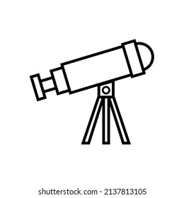 Graphic flat telescope icon for your design and website