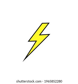Graphic flat thunder icon for design and website