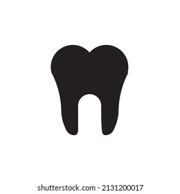 Graphic flat tooth icon for your design and website