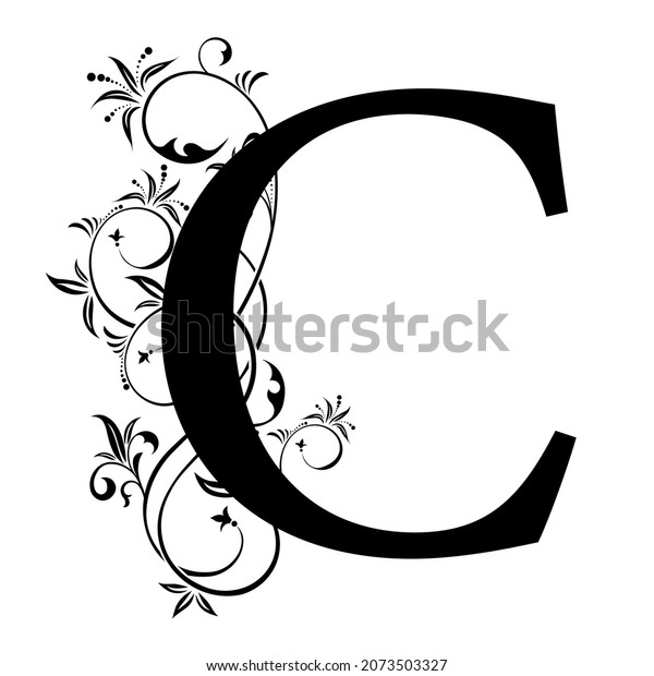 Graphic Floral Alphabet Letters C Black Stock Vector (royalty Free 