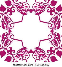 Graphic Floral Decal Square Framed Background
