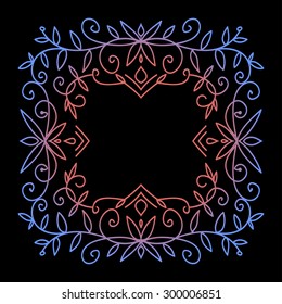 Graphic Floral Design Template for Logo, Labels and Badges (spa, fashion, beauty) . Abstract Art Line Pattern Background in trendy mono line style. 