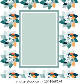 Graphic Floral Geometric Pattern Background Template with copy space