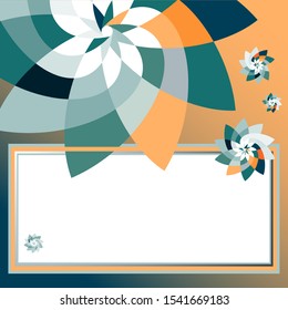 Graphic Floral Geometric Pattern Background Template with copy space