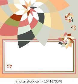 Graphic Floral Geometric Pattern Background Template with copy space