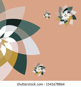 Graphic Floral Geometric Pattern Background Template with copy space