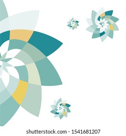 Graphic Floral Geometric Pattern Background Template with copy space