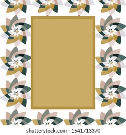 Graphic Floral Geometric Pattern Background Template with copy space