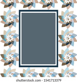 Graphic Floral Geometric Pattern Background Template with copy space
