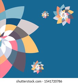 Graphic Floral Geometric Pattern Background Template with copy space