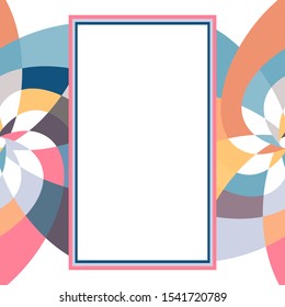 Graphic Floral Geometric Pattern Background Template with copy space