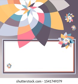 Graphic Floral Geometric Pattern Background Template with copy space
