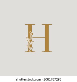 Graphic Floral Initial Alphabet H flowers bouquet composition. Unique collection for wedding invites decoration, logo and many other concept ideas.