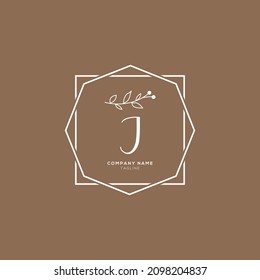 Graphic Floral Initial Alphabet J flowers bouquet composition. Unique collection for wedding invites decoration, logo and many other concept ideas.