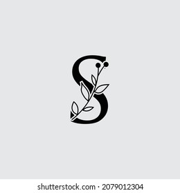 Graphique Floral Initial Alphabet S, composition du bouquet de fleurs. Une collection unique pour le mariage invite à la décoration, au logo et à de nombreuses autres idées de concept.