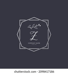 Graphic Floral Initial Alphabet Z flowers bouquet composition. Unique collection for wedding invites decoration, logo and many other concept ideas.