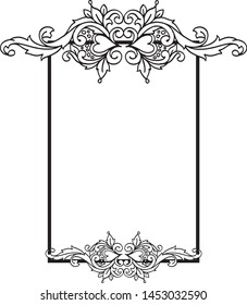 Graphic floral pattern, card for white background. Vector