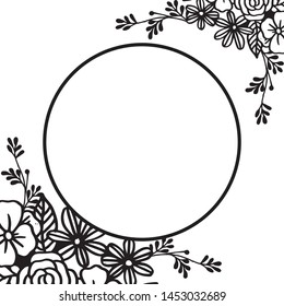 Graphic floral pattern, card for white background. Vector