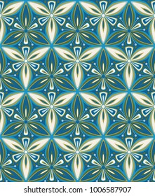 graphic floral pattern vector illustration. arabesque, turkish ornament. geometric flower eastern seamless pattern. flower of life mandala, oriental vintage background