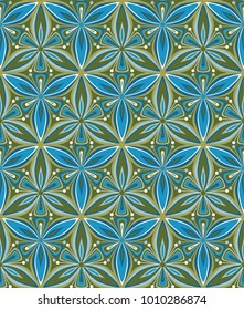 graphic floral pattern vector illustration. arabesque, turkish ornament. geometric flower eastern seamless pattern. flower of life mandala, oriental vintage background