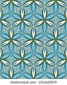 graphic floral pattern vector illustration. arabesque, turkish ornament. geometric flower eastern seamless pattern. flower of life mandala, oriental vintage background