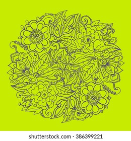 Graphic floral pattern. Vintage floral seamless pattern. Floral tracery in retro style. graphic floral tracery. contour floral ornament. flowers & leaves.
psychedelic plants