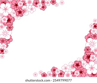 Modelo de retângulo floral gráfico para sua textura de texto. Para design, cores pastel vetor ilustração com flores de sakura rosa

