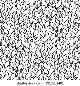 Graphic floral seamless pattern. Vector abstract design. Coloring book page for adults and kids