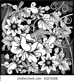 graphic floral texture