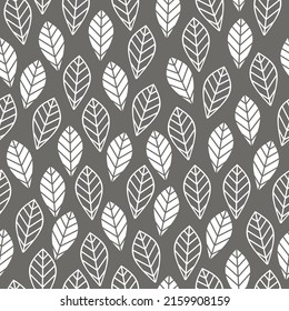 Graphic floral vector seamless pattern. Geometric leaves background. Abstract leaf silhouette illustration.Wallpaper, backdrop, fabric, textile, clothes print, wrapping paper or package design