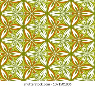 graphic flower arabesque pattern vector illustration. mandala ornament. geometric floral line oriental seamless pattern. flower of life background for fabric, wallpaper design
