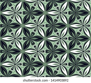 graphic flower arabesque pattern vector illustration. mandala ornament. grey, black and yellow geometric floral line oriental seamless pattern. flower of life background for fabric, wallpaper design -