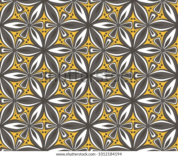 Graphic Flower Arabesque Pattern Vector Illustration のベクター画像素材 ロイヤリティフリー