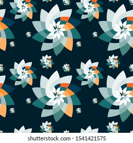 Graphic Flower Geometric Seamless Pattern Background Template