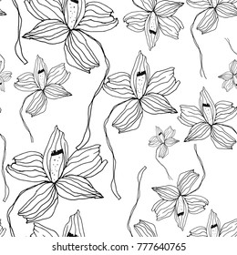 Graphic flower hand drawn seamless pattern on background design textile, fabric repeating background design for all web and print purposes