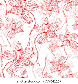 Graphic flower hand drawn seamless pattern on background design textile, fabric repeating background design for all web and print purposes